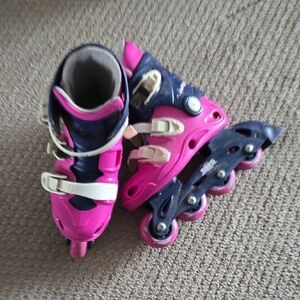 Kids Pink and Blue Roller Skates